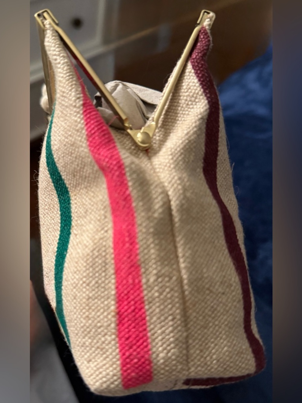 JCrew Multicolor Striped Canvas Clutch - Picture 7 of 9